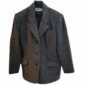 Men's Sport Coat Jacket Dark Gray Size Large Lined Neutral Normcore Preppy